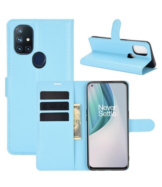 Blauw Lychee Bookcase Hoesje OnePlus Nord N10 5G