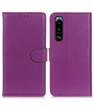 Paars Lychee Bookcase Hoesje Sony Xperia 5 III