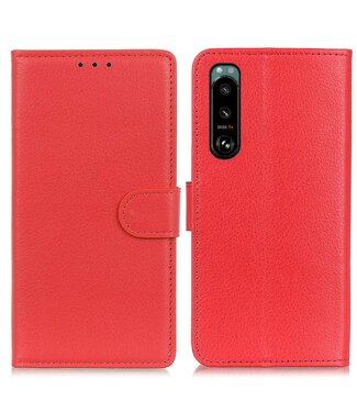 Rood Lychee Bookcase Hoesje Sony Xperia 5 III