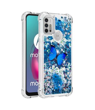 Blauwe Vlinder TPU Hoesje Motorola Moto G10