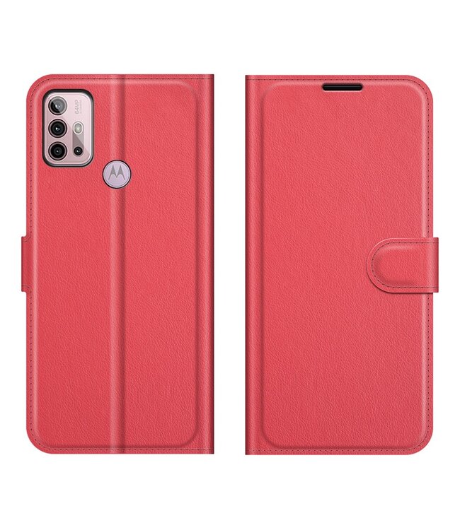 Rood Lychee Bookcase Hoesje voor de Motorola Moto G10