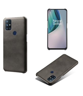 Zwart Faux Lederen Hoesje OnePlus Nord N10 5G