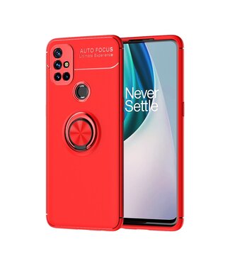 Rood Ring Kickstand TPU Hoesje OnePlus Nord N10 5G