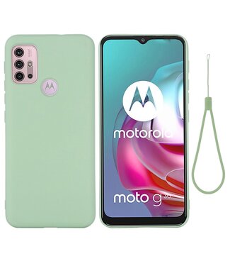 Groen Bandje Siliconen Hoesje Motorola Moto G10