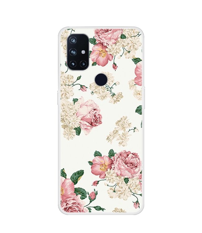 Roze Bloemen TPU Hoesje voor de OnePlus Nord N10 5G