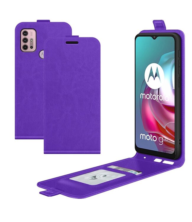 Paars Flipcase Hoesje voor de Motorola Moto G10