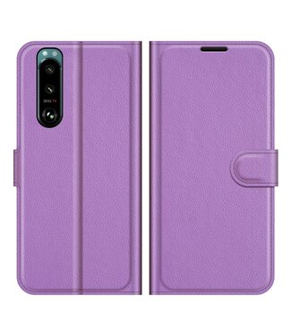 Paars Lychee Bookcase Hoesje Sony Xperia 5 III