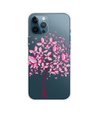 Roze Bloemen TPU Hoesje iPhone 13 Pro Max