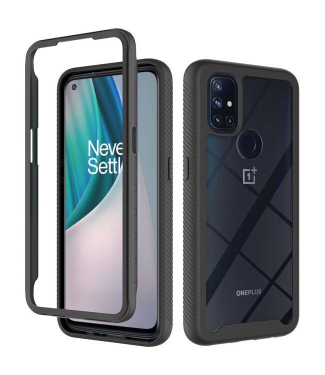 Zwart Full Protection Hybrid Hoesje voor de OnePlus Nord N10 5G