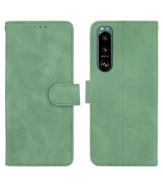 Groen Silky Touch Bookcase Hoesje Sony Xperia 5 III