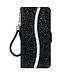 Zwart Glitter Bookcase Hoesje voor de iPhone 13 Pro Max