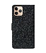 Zwart Glitter Bookcase Hoesje voor de iPhone 13 Pro Max