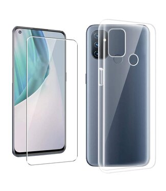 Transparant Hardcase Hoesje + Tempered Glass Protector OnePlus Nord N100