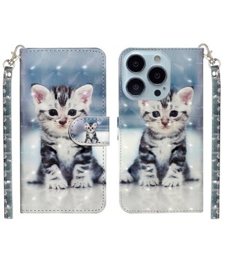 Kitten Bookcase Hoesje iPhone 13 Pro Max