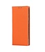 Oranje Genuine Lederen Bookcase Hoesje voor de Sony Xperia 5 III