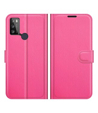 Roze Lychee Bookcase Hoesje Alcatel 1S (2021)