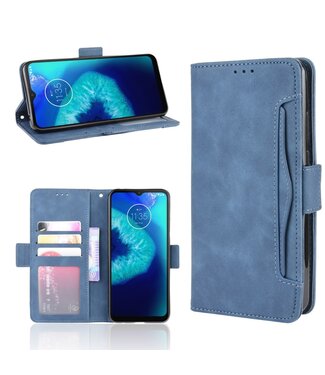 Blauw Pasjeshouder Bookcase Hoesje Motorola Moto G8 Power Lite