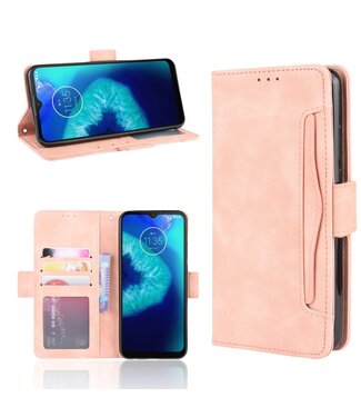 Roze Pasjeshouder Bookcase Hoesje Motorola Moto G8 Power Lite