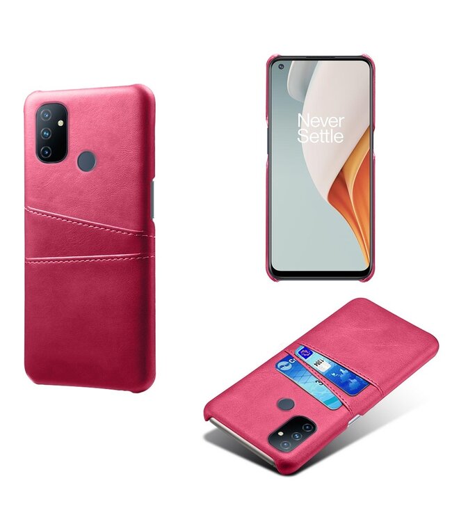 Ksq KSQ Roze Pasjeshouder Faux Lederen Hoesje voor de OnePlus Nord N100