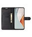 Zwart Lychee Bookcase Hoesje voor de OnePlus Nord N100