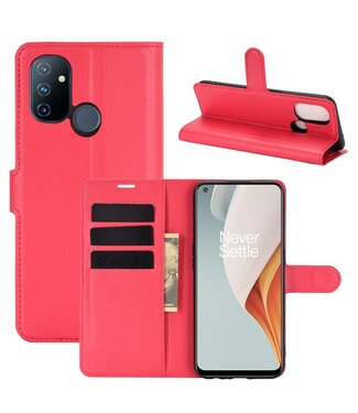 Rood Lychee Bookcase Hoesje OnePlus Nord N100