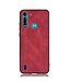 Rood Effen Faux Lederen Hoesje voor de Motorola Moto G8 Power Lite