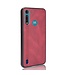 Rood Effen Faux Lederen Hoesje voor de Motorola Moto G8 Power Lite