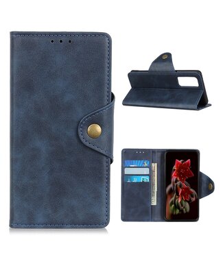 Blauw Magneet Bookcase Hoesje Motorola Moto G9 Plus