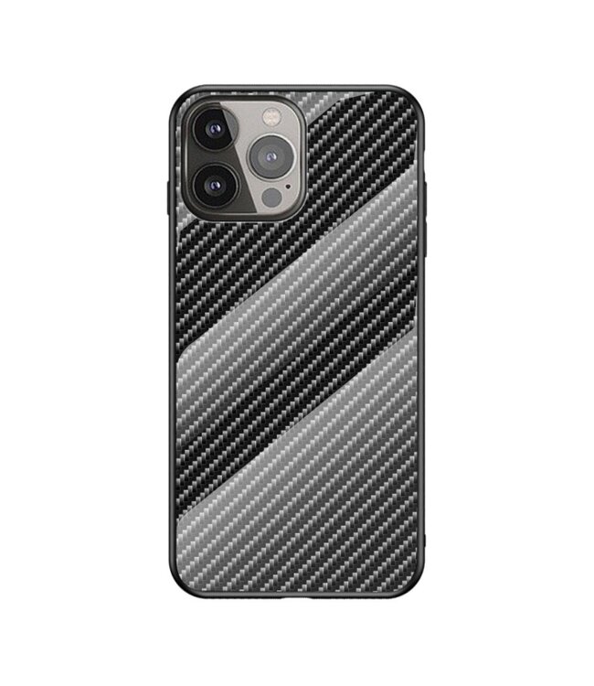 Zwart Carbon Hardcase Hoesje voor de iPhone 13 Pro Max