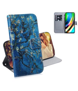 Bloemen Bookcase Hoesje Motorola Moto G9 Plus