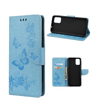 Blauw Vlinder Bookcase Hoesje Motorola Moto G9 Plus