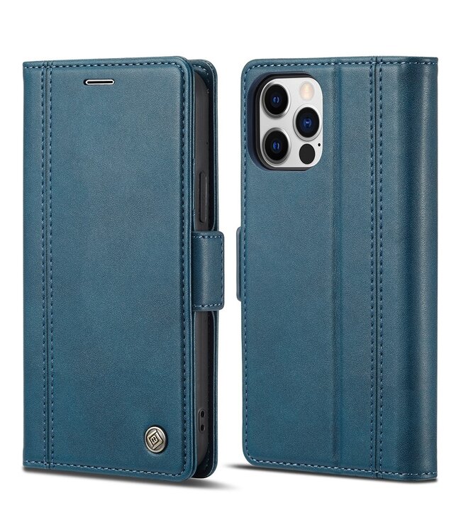 LC.IMEEKE LC.IMEEKE Blauw Bookcase Hoesje voor de iPhone 13 Pro Max