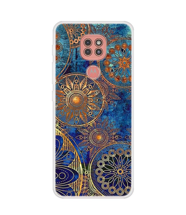 Gouden Bloem TPU Hoesje voor de Motorola Moto G9 Play