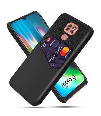 Ksq Zwart Pasjeshouder Faux Lederen Hoesje Motorola Moto G9 Play