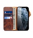 Bruin Genuine Lederen Bookcase Hoesje voor de iPhone 13 Pro Max