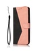 Zwart / Roze Faux Lederen Bookcase Hoesje voor de iPhone 13 Pro Max