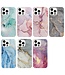 Paars Marmer En Glitter Hardcase Hoesje voor de iPhone 13 Pro Max