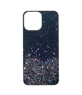 Zwart Glitter TPU Hoesje iPhone 13 Pro Max