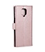 Rosegoud Bloem Bookcase Hoesje voor de Motorola Moto G9 Play