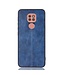 Blauw Faux Lederen Hybrid Hoesje voor de Motorola Moto G9 Play