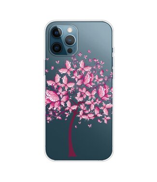 Roze Bloemen TPU Hoesje iPhone 13 Pro