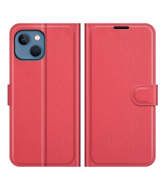 Rood Lychee Bookcase Hoesje iPhone 13 Mini