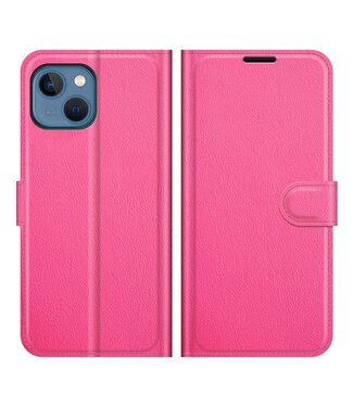 Roze Lychee Bookcase Hoesje iPhone 13 Mini