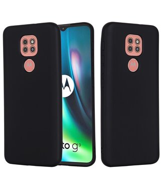 Zwart Soft Siliconen Hoesje Motorola Moto G9 Play