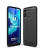 Zwart Carbon Geborsteld TPU Hoesje voor de Motorola Moto G8 Power Lite