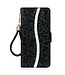 Zwart Glitter Bookcase Hoesje voor de iPhone 13 Mini
