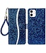 Blauw Glitter Bookcase Hoesje voor de iPhone 13 Mini