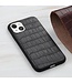 Zwart Krokodillen Genuine Lederen Hoesje voor de iPhone 13 Mini