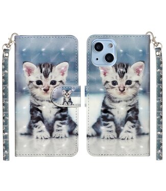 Kitten Bookcase Hoesje iPhone 13 Mini