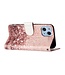 Rosegoud Glitter Bookcase Hoesje voor de iPhone 13 Mini